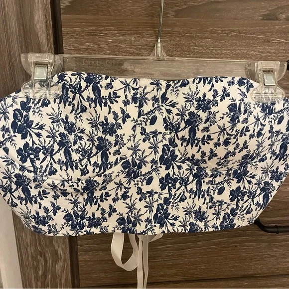 NWT Cider Floral Print Strapless Crop Top - Picture 4 of 6